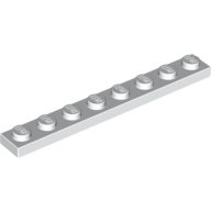 Lego destička 1x8, bílá (346001)